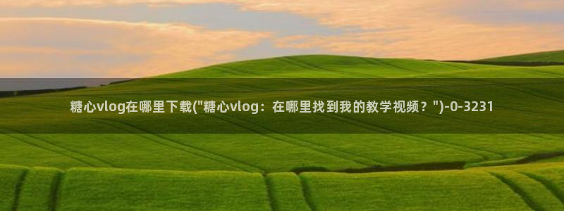 糖心vlog入口网页